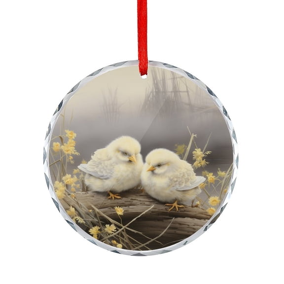 Glass Ornament Small Chicks Crystal Ornament 2025 Cute Chicken Chick Appreciation Gift for Xmas Friend Bestie Nurse Teacher Mentor Boss Coworker