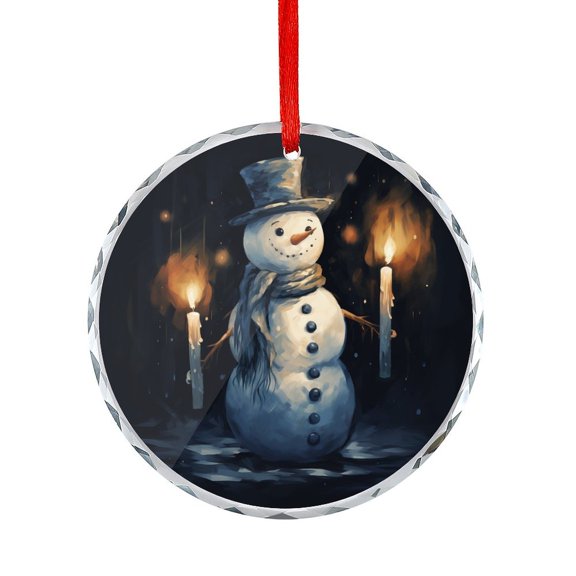 Glass Ornament Snowman With Candles Christmas Ornaments Crystal Hanging Christmas Hanging Ornaments Xmas Tree Decor for Family Friends Lovers
