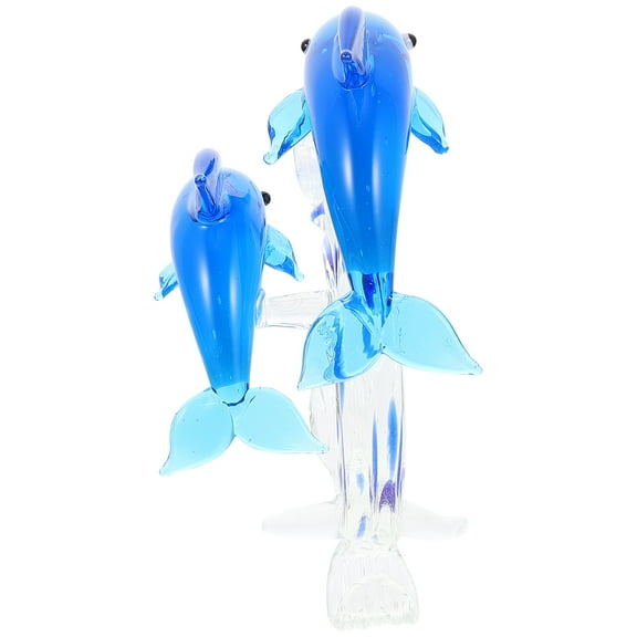 ifundom Chic Glass Dolphin Figurine Unique Desktop Decor for Home Office Decoration