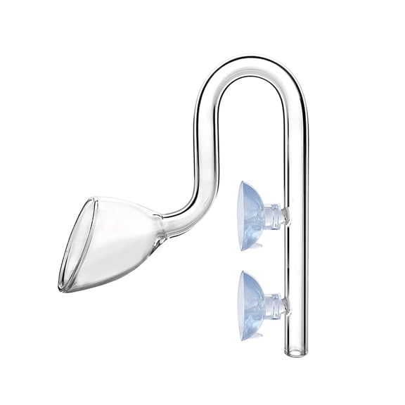 Glass Outflow Pipe Transparent with Suction Cups for Aquarium for and Other