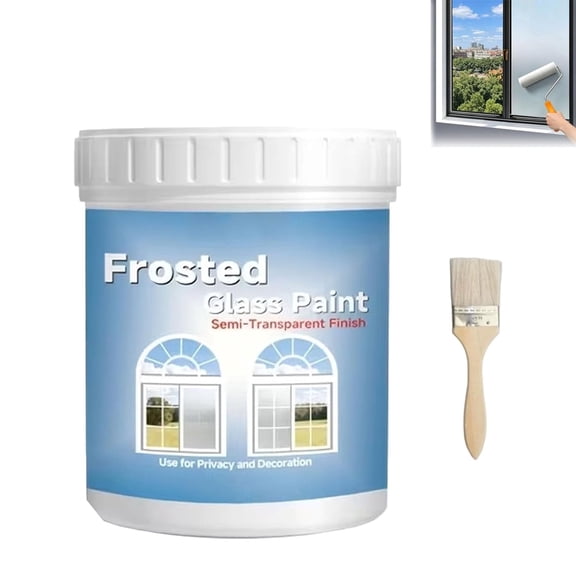 Glass Paint 1 Set, 350g Frosted Window Privacy Coating with Tools, Waterproof & UV Resistant Finish for Bathroom and Sliding Doors