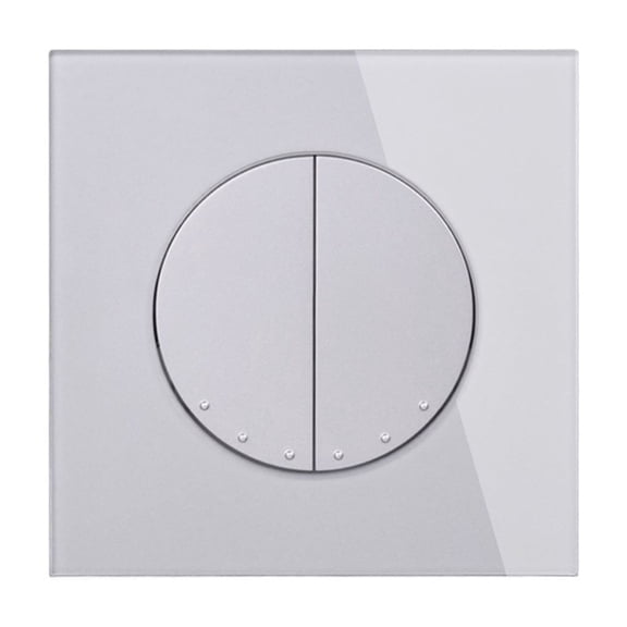 Glass Panel 2 Gang 3 Way Crossover Cross On / Off Intermediate Wall Light Switch Switched Gray White Black R11 Series ,Easy to Installation