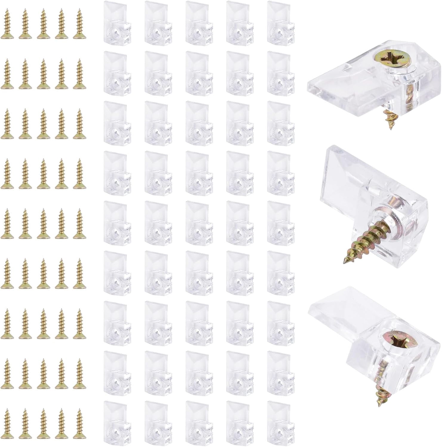 Glass Panel Clip, 48Pcs Square Glass Retainer Clips Plastic Glass ...