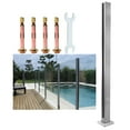 thumbnail image 1 of Glass Panel Post, 304 Stainless Steel Post with Spigot Slots, Medium Railing Post for Balcony Deck Stairs, 1 of 8