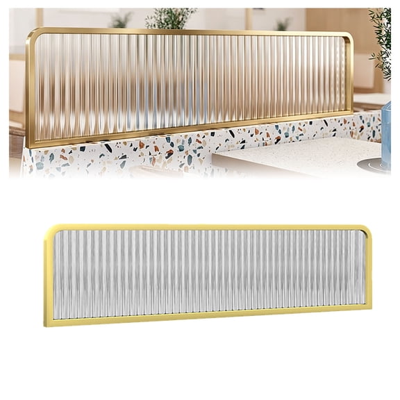 Glass Partition Divider for Dining Areas, Striped Glass Design Restaurant Decorative, Table Separator Low Screen For Restaurant Office