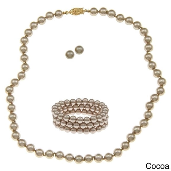 Glass Pearl 3-piece Jewelry Set