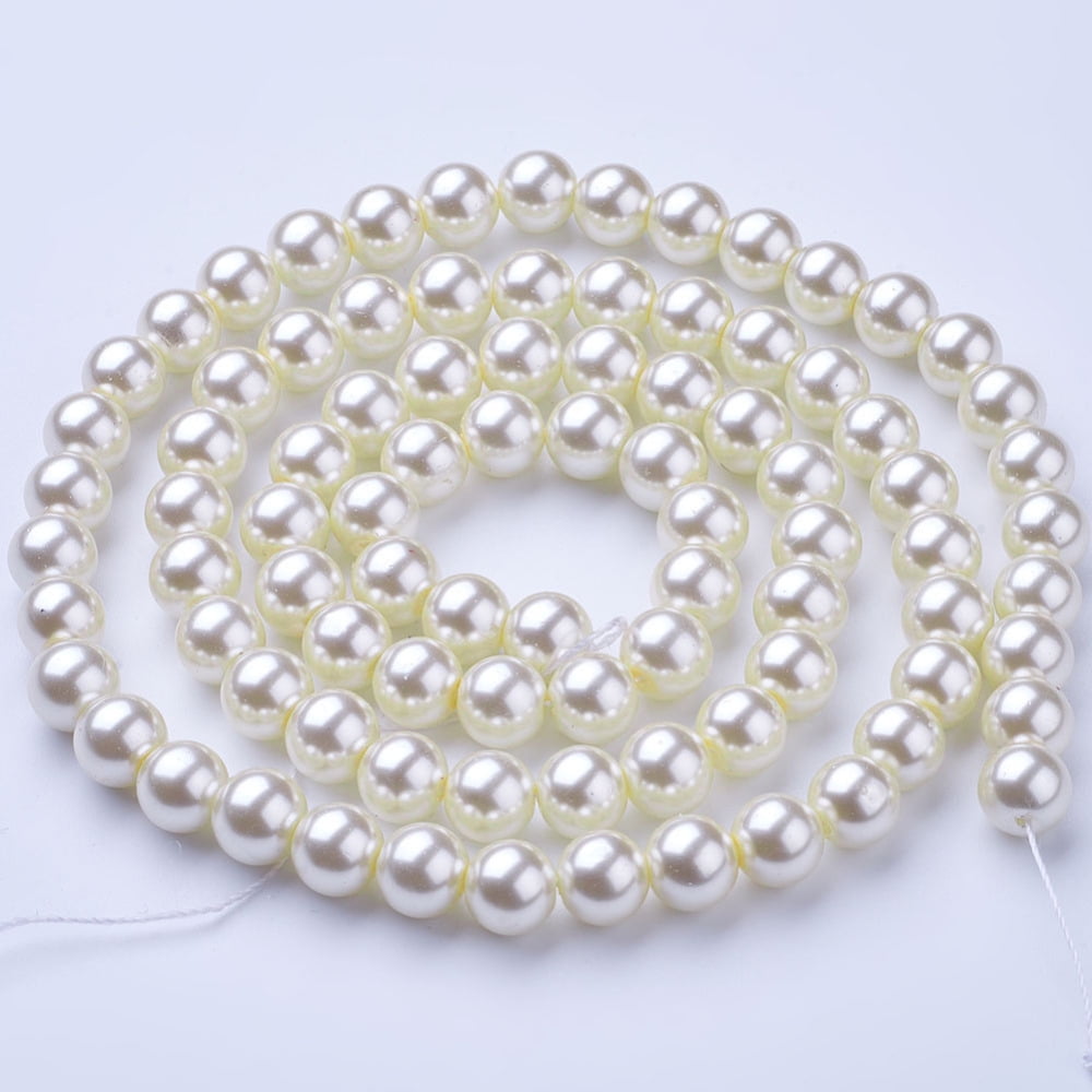 Glass Pearl Beads Strands Pearlized Round Creamy White 10mm Hole: 1mm about 80pcs/strand 32 inch 15Strand
