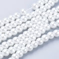 thumbnail image 1 of Glass Pearl Beads Strands for Beading Jewelry Making Pearlized Crafts Jewelry Making Round White 6mm Hole: 1mm about 140pcs/strand 32 inch, 1 of 3