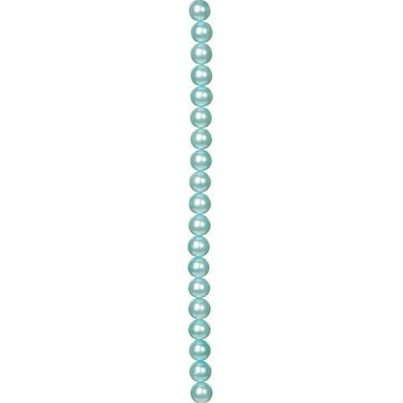 Glass Pearl Strand - Aqua - 10Mm Round Pearls