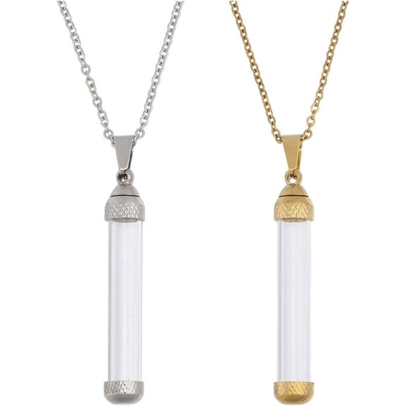 Glass Perfume Container Necklace Glass Urn Necklaces for Ashes Rhinestone Openable Container Tube Pendant Necklaces Memorial Necklace Colorful DIY