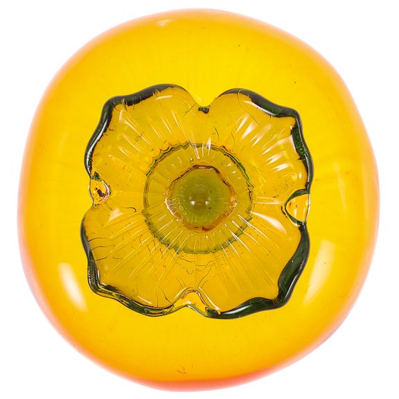 Novelty Glass Craft Decoration Wear-resistant Glass Persimmon Adorn Office Table Decor