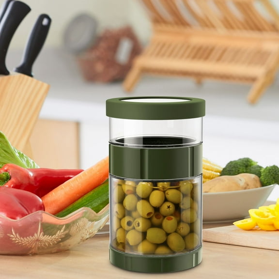 Glass Pickle Container with Strainer | Large Capacity Pickling Jar | Leak-Proof Airtight Lid | Food-Grade Acid Resistant | Easy Marinade Separation | Ideal for Vegetables, Sauerkraut Storage