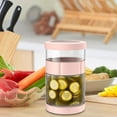 thumbnail image 1 of Glass Pickle Container with Strainer - Leakproof Airtight Fermentation Jar Food-Grade Kitchen Storage Kraut Maker Separator Lid Gift(pink), 1 of 6