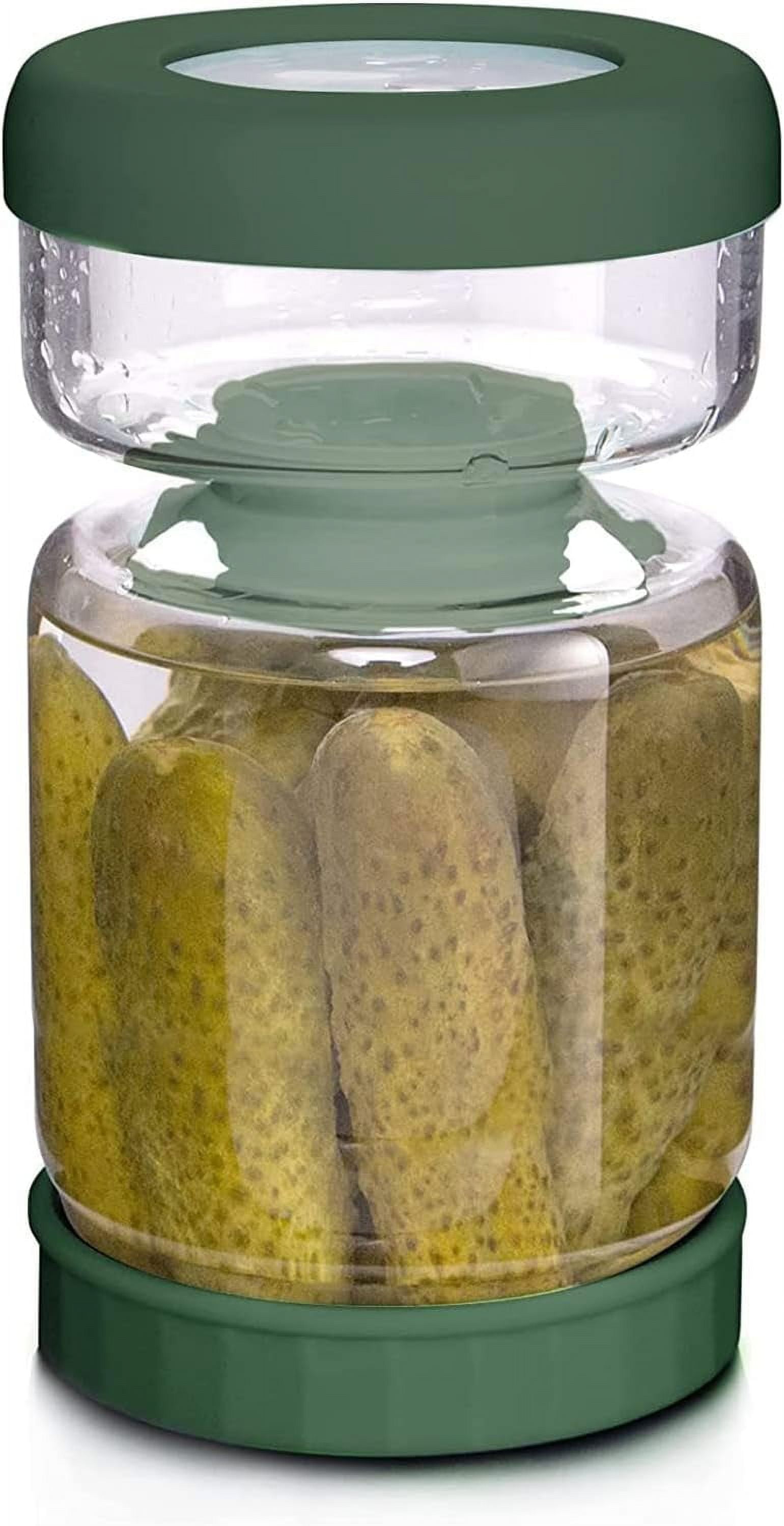 Glass Pickle Jar,34oz Olive Hourglass Jar with Strainer,Airtight Glass