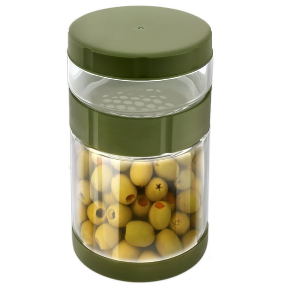 Glass Pickle Jar Dry Wet Separation Pickle and Olive Jar Large Capacity Upside Down Kimchi Cucumber Container for Home Kitchen