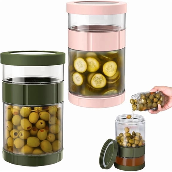 Glass Pickle Jar with Strainer Flip,50oz Airtight Pickle Container,Dishwasher Safe Leak-Proof Olive Jar,Fits for Kitchen Storage, Fermentation,Pickling & Food Preservation(Pink+Green)