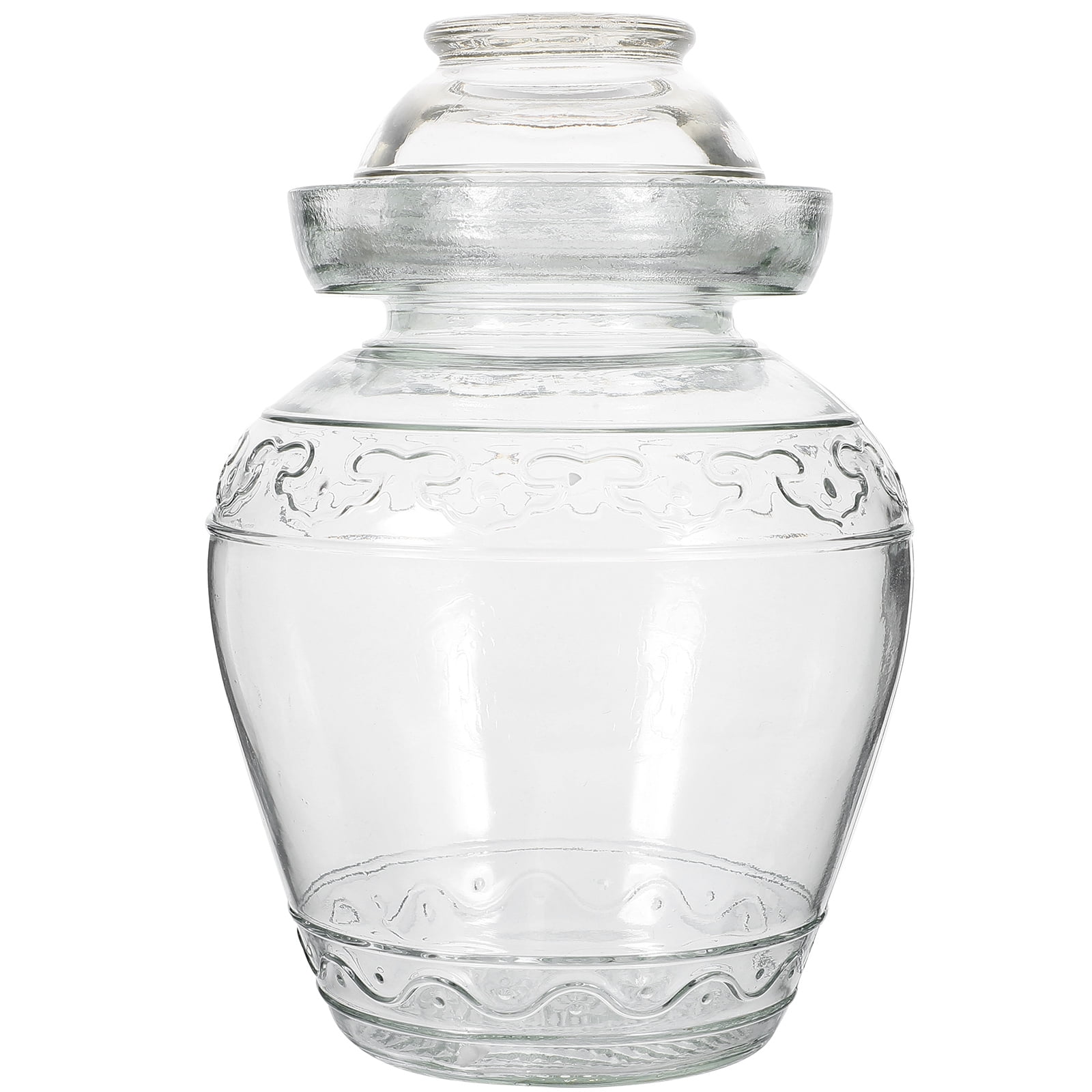 Glass Pickle Jar with Lids Traditional Fermenting Crock with Water Seal Lid Glass Sauerkraut Jar