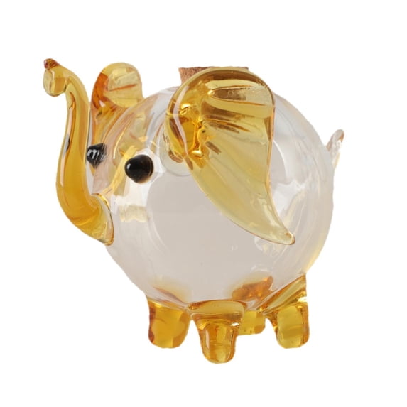 Glass Piggy Bank Money Saving Box Elephant Design Hand Blown Material for Nursery Birthday Gift
