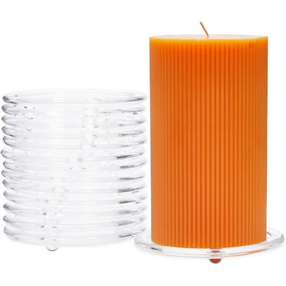 Okuna Outpost Glass Pillar Candle Holder Plates - 5 in Clear Round, 12 Pack - Candle Plate Base & Coaster Pack