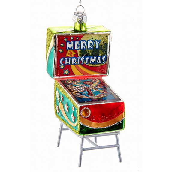 Glass Pinball Game Machine Merry Christmas Ornament