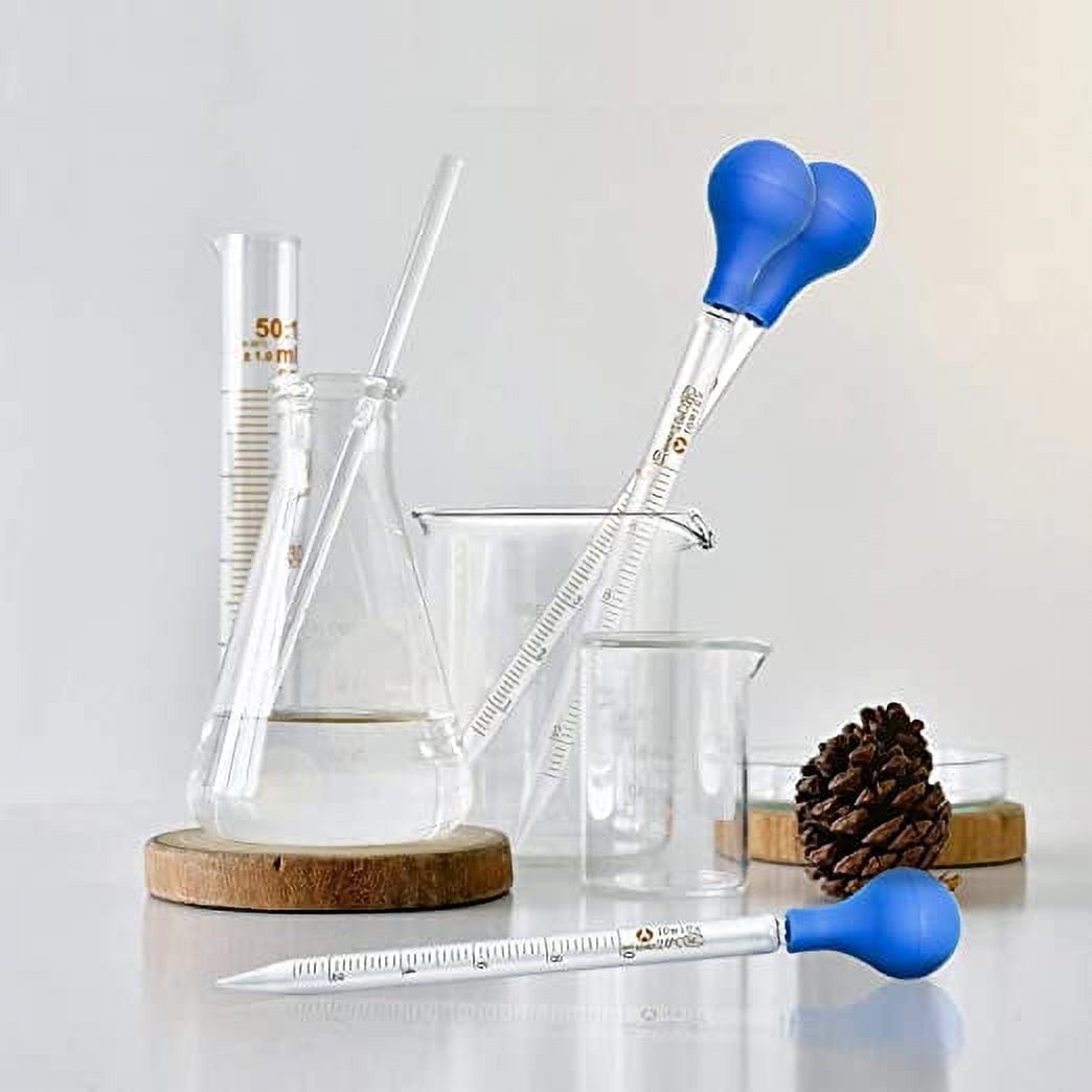 Glass Pipettes, Graduated Dropper Glass Pipettes With Cleaning Brush