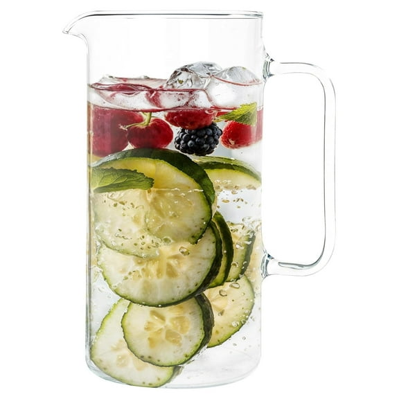 Glass Pitcher, 32 Ounce (1 Quart) Borosilicate Glass, Hot and Cold Safe Iced Tea Pitchers for Drinks, Glass Water Pitcher, Cocktail Jug, Lemonade Pitcher, Sangria Pitchers, Juice Pitchers