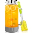 thumbnail image 1 of Glass Pitcher with Lid, 2 Liter Water Carafe with Silicone Base and Precise Scale Line, Ice Tea Pitcher for Fridge, Anti-Slip Glass Jug for Sun Tea Juice Coffee Milk Beverage, 1 of 7
