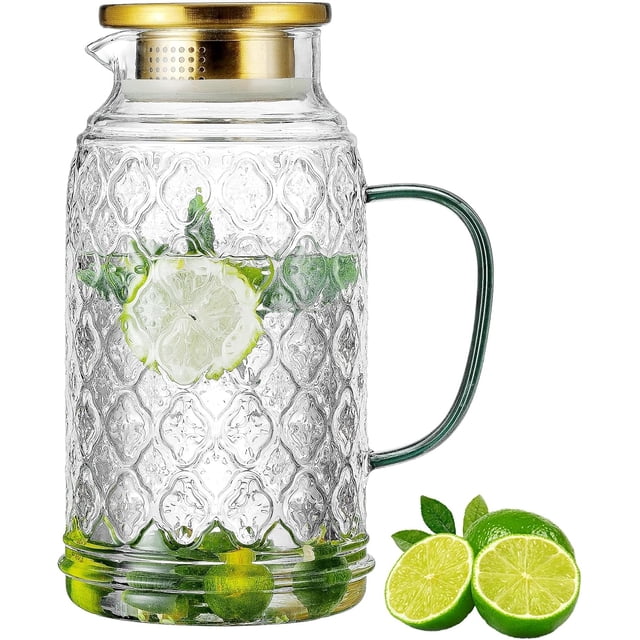 Pitcher With Lid, 105.6oz Glass Water Pitcher With Precise Scale Line Housale Iced Tea Pitcher Easy Clean Heat Resistant Borosilicate Glass Milk Cold Hot Bevera Pitcher With Lid, 105.6oz Glass Water Pitcher With Precise Scale Line Housale Iced Tea Pitcher Easy Clean Heat Resistant Borosilicate Glass Milk Cold Hot Bevera