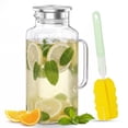 thumbnail image 1 of 68 oz Glass Pitcher , 2 Liter Water Pitcher with Lid and Spout, Glass Carafe for Hot/Cold Water, Large Iced Tea Pitcher for Coffee, Juice and Homemade Beverage, Dishwasher Safe, 1 of 7