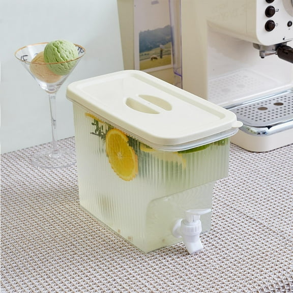 Glass Pitcher with Spigot | Large Capacity Beverage Dispenser for Refrigerator | Fruit Infused Water Jug & Iced Tea Cooler with Faucet | Home Kitchen Drink Server for Lemonade & Party Drinks