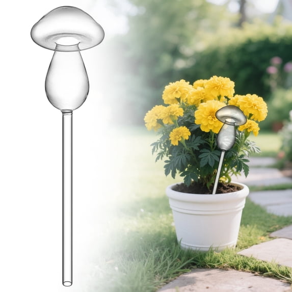 Glass Plant Watering Globes,Automatic Watering Bulbs for Indoor Plants,Self Watering Globes Mushroom Shape,Plant Watering Devices,Self Watering Planter Insert for Home Garden(C)