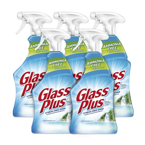 Glass Plus Glass Cleaner, 32 FL Oz Bottle, Multi-Surface Glass Cleaner (Pack of 5)