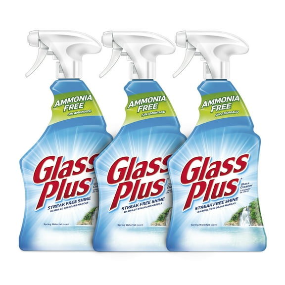 Glass Plus Glass Cleaner, 32 fl oz Bottle, Multi-Surface Glass Cleaner (Pack of 3)