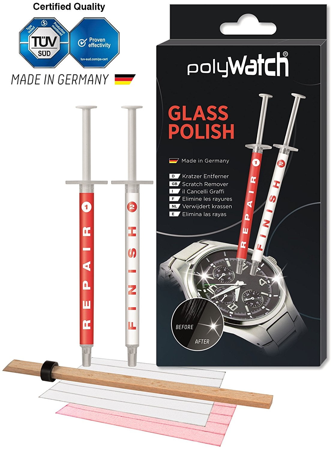 Glass Polish All Kinds Of Glass Scratch Remover/Sapphire Scratch Remover /  Repair Cell Phone Screens, Removes fine, light and medium deep.., By  Polywatch 
