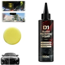 Glass Polishing Liquid, D1 Glass Polishing Liquid, Auto Glass Polish, Car Compound Windshield Oil Film Remover for Windshield Wiper Marks & Oil Film with Sponge