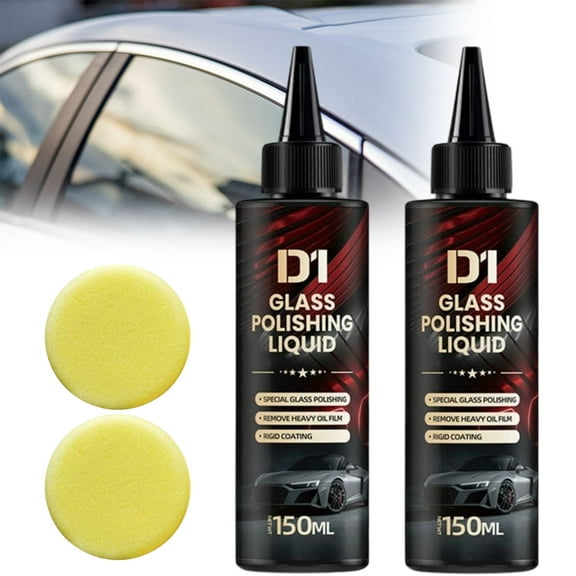 Glass Polishing Liquid -Reduces Scratches & Water Spots, Anti-Fog Hydrophobic Treatment for Auto/Home Glass, Safe on Tempered Laminates