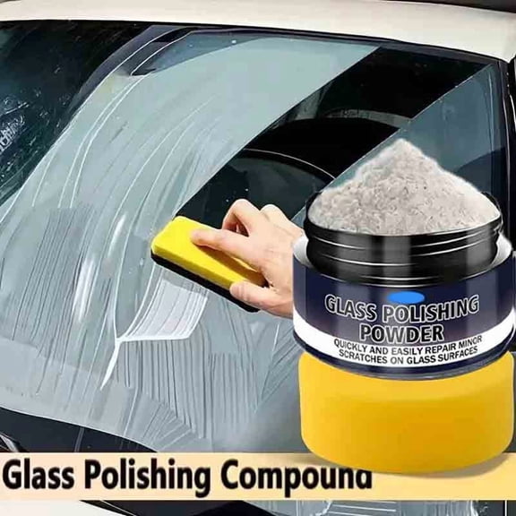 Glass Polishing Powder for Scratch Repair - Professional Grade Abrasive Compound to Restore Clarity on Windshields, Windows & Mirrors, Quick Fix Solution for Minor Surface Damage