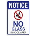 thumbnail image 1 of No Glass in Pool Area Warning Sign, Pool Rules Security Metal Signs for Home Busines Outdoor Indoor Road Yard Garage Street Wall Caution Decor 8 x 12 Inch, 1 of 4