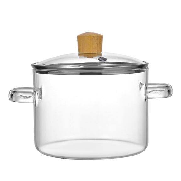 Glass Pots for Cooking on Stove, 1.6L Clear Simmer Pot Potpourri, Glass Saucepan with Lid, Cookware for Stovetop