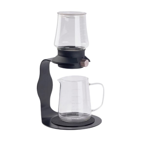 Glass Pour Over Coffee Dripper Set With Stand 600ML Black