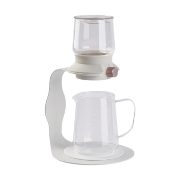Glass Pour Over Coffee Dripper Set With Stand 600ML White