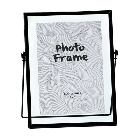 Glass Pressed Flower Frame Handmade, 8.8"x7" Diy Picture Frame Dry Flower Specimens, Glass Floating Picture Frames Tabletop Brass Photo Frame for DIY Dried Flowers Home Plant Specimen