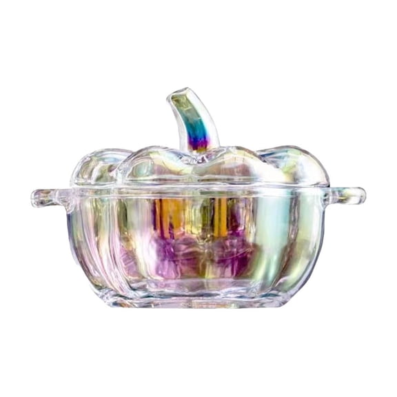 Glass Pumpkin Candy Jar with Lid – Large Storage Container for Halloween Treats, Candies and Cookies and Fall Décor Display