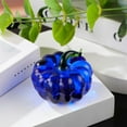 thumbnail image 1 of Glass Pumpkin Decor Ornament for Thanksgiving Halloween Home Table Centerpiece Decorations, Pressed Glass Figurine with Intricate Texture, Ideal Gift for Holiday Party Office Desk Shelf Mantel, 1 of 6