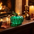 thumbnail image 1 of Glass Pumpkin Figurine, Clear Harvest Decor, Tabletop Centerpiece, Captures Beautiful Light and Adds Elegant Shine for Mantel Shelves, Dining Tables and Entryway Consoles., 1 of 6