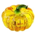 thumbnail image 1 of Glass Pumpkin Figurine, Hand Blown Crystal Paperweight, Harvest Fall Thanksgiving Halloween Tabletop Decor, Mantel Centerpiece for Home Garden Party, Collectible Art Gift Idea,Yellow, 1 of 3