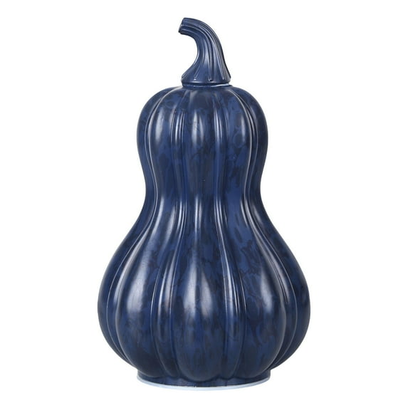 Glass Pumpkin Lantern with Timer – Rose Blue LED Halloween Decoration Light – Energy Efficient Fall Centerpiece for Porch, Tabletop & Gift