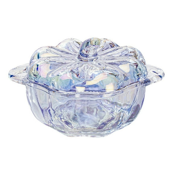 Glass Pumpkin Serving Bowls with Lids - 16oz Microwave Safe Candy Jars for Thanksgiving Parties - Fall-Themed Dessert Dishes & Decorative Storage Containers