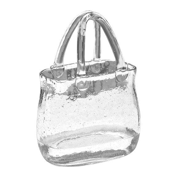 Glass Purse Handbag Shaped Drinkware 720ml For Wine And Juice As Decorative Fish Bowl Vase With Distinctive Design For Cute Room Decor And Home Table Centerpiece (Clear)
