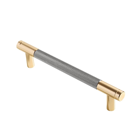 & Glass Racks Elegant Black and Champagne Bronze Cabinet Pulls Knurled Design for Kitchen and Cabinet Hardware